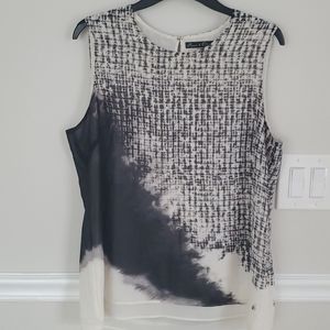 Rose & Olive Black and Cream sleeveless top